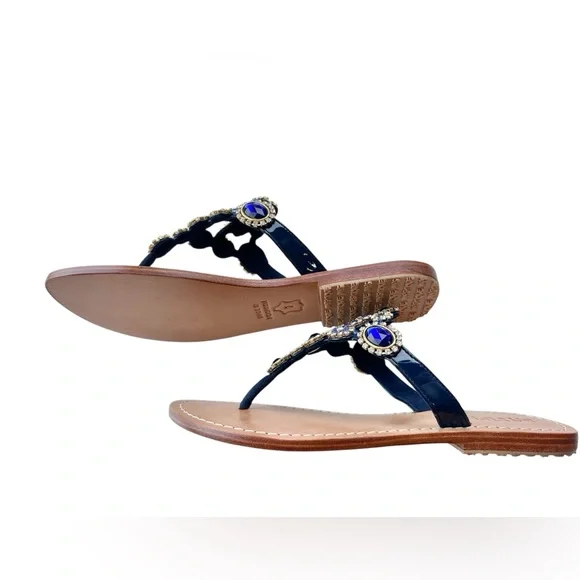 Mystique Boutique Boca Raton  Blue Beaded Sandals, brand new, never worn - Picture 10 of 16